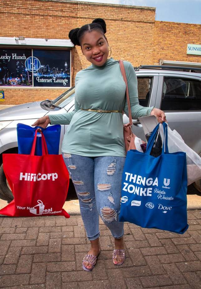 Customer holding Non Woven Bags